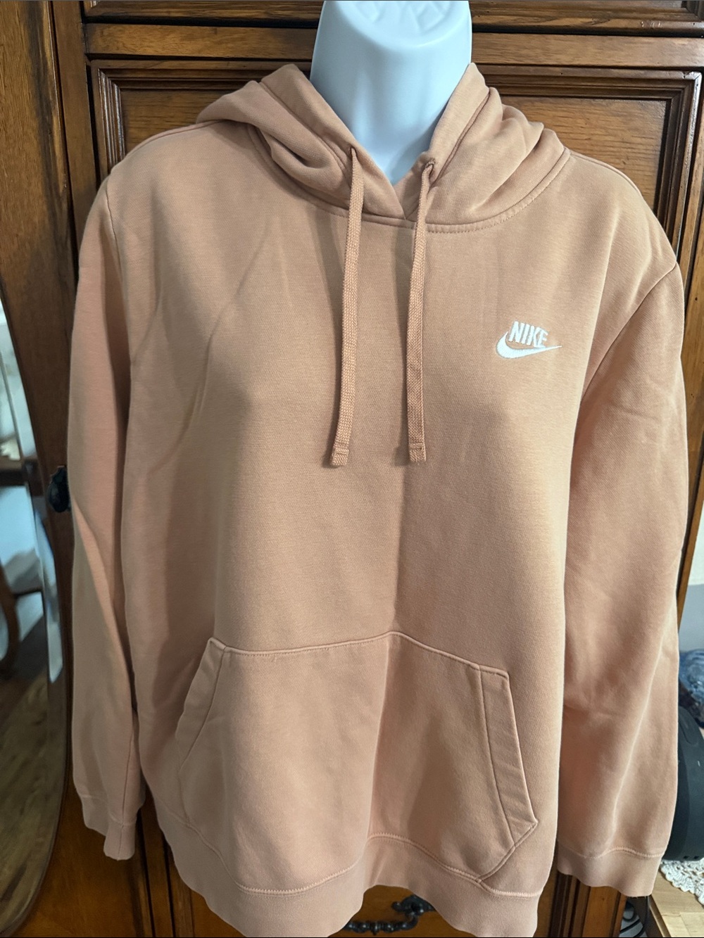 Nike Dusty Peach Pullover Hoodie with White Swoosh